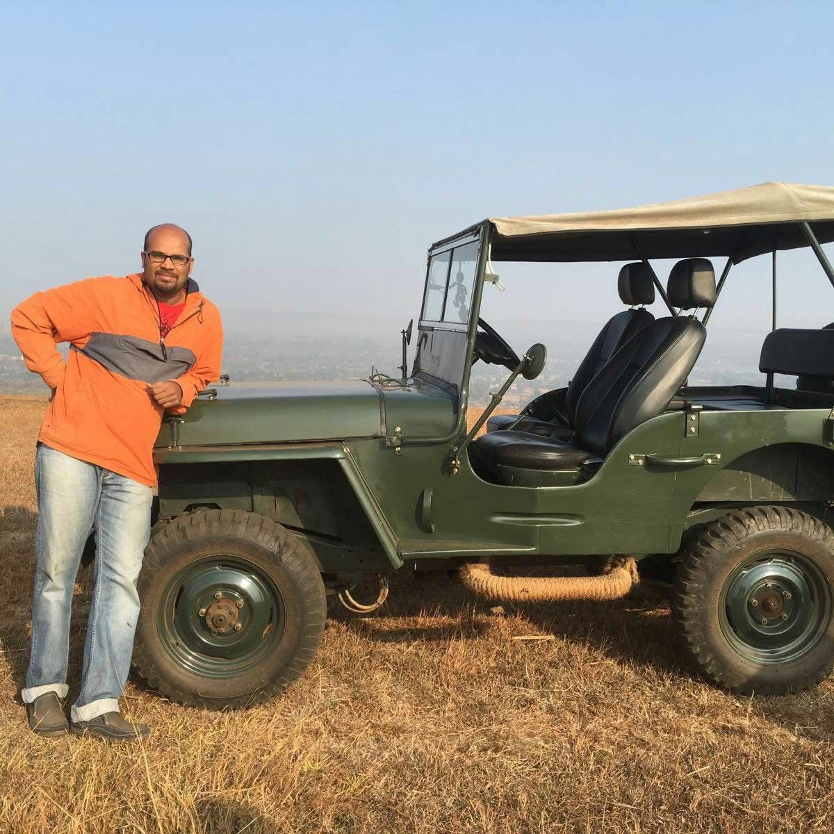 Sriraj Mahagaonkar with Heritage Jeep